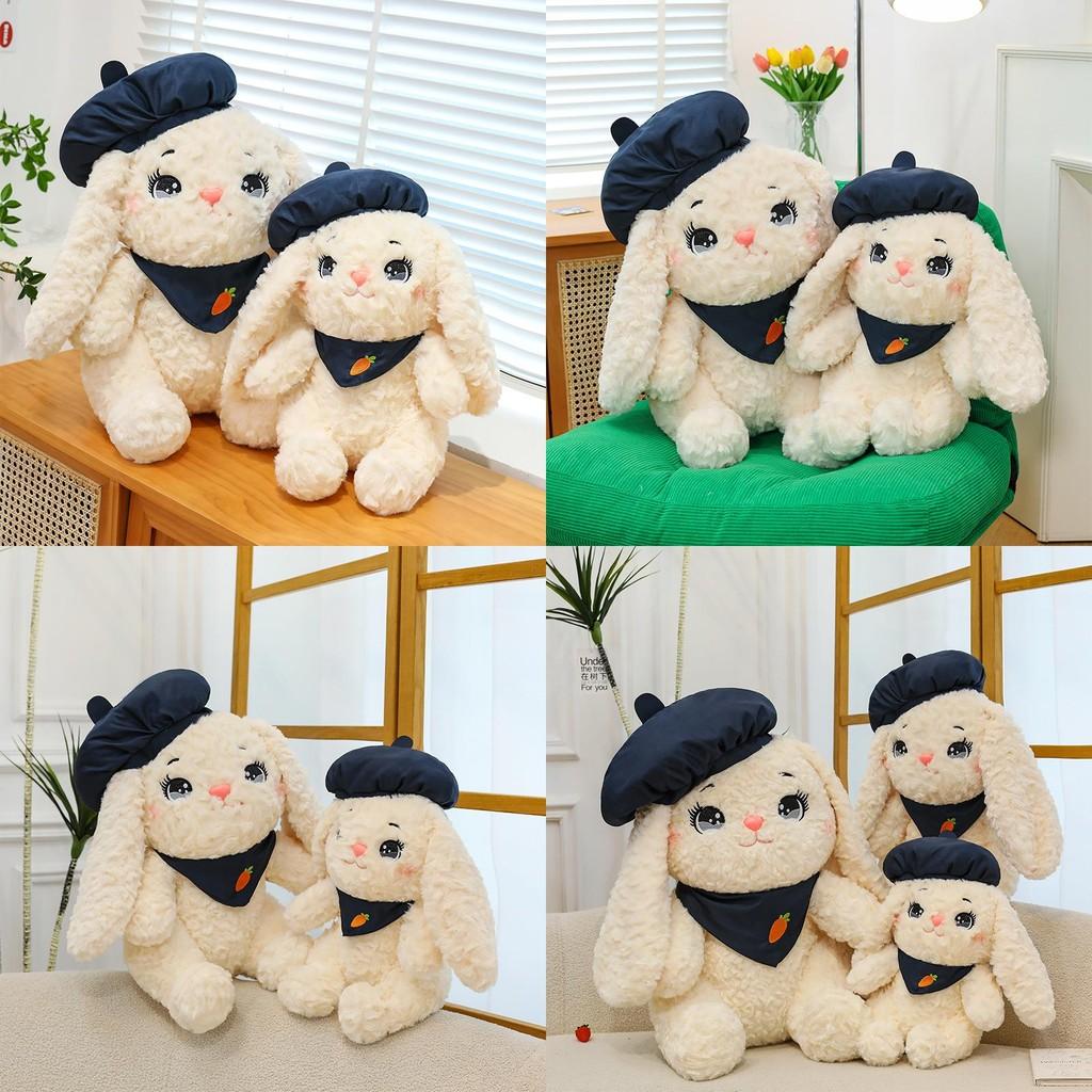 Beret Cartoon Cute Rabbit With Carrot Pattern Scarf Plush Toy Children For