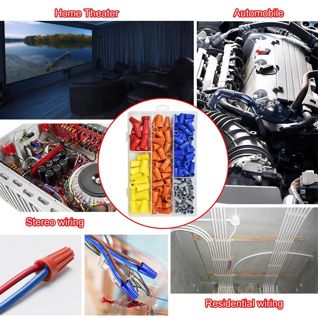 220Pcs Electrical Wire Connectors Screw Terminals Insulating Insert Twist Wire Connectors Caps for Quick Connection