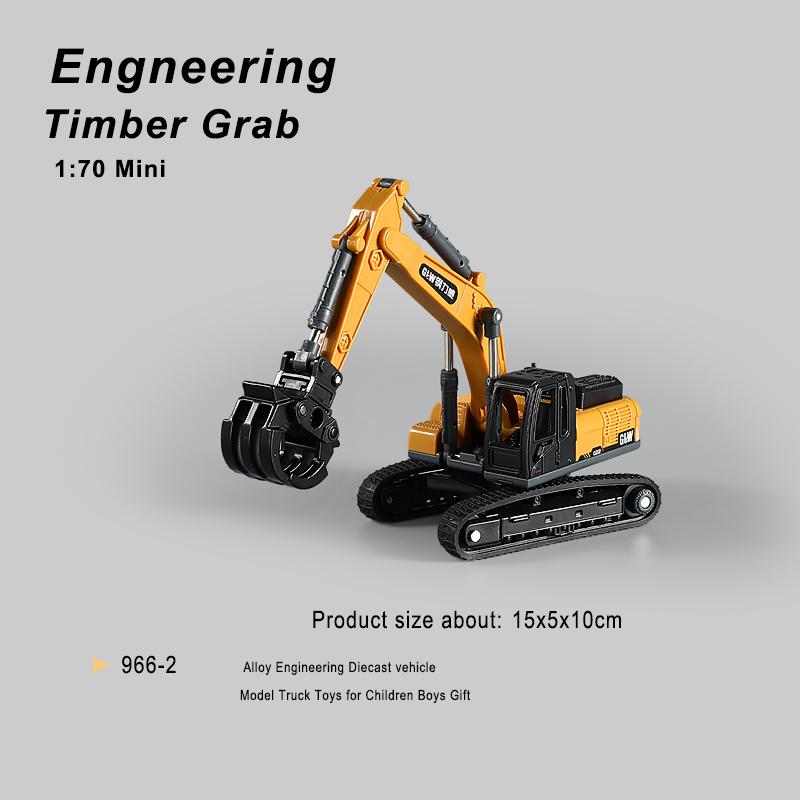 1:70 9 Styles Mini Yellow Alloy Forklift Driller Road Roller Engineering Diecast Construction Vehicle Inertia Toys for Boys Gift