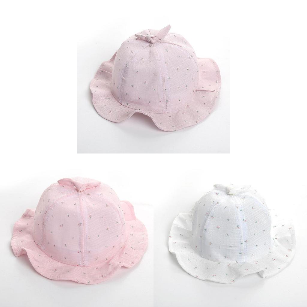 Summer Baby Girl Boy Cotton Sun Hat With Breathable Lace For Outdoor Protection