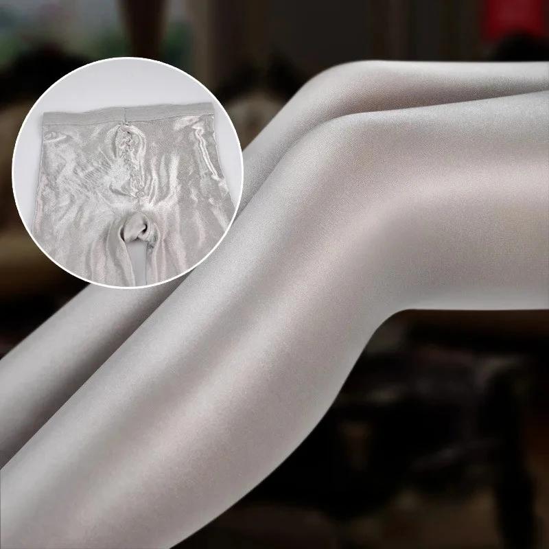 70D Oil Glossy Silk Pantyhose Plus Large Size High Waist Stockings Sexy Tights For Oversized Women Night Club Wear Spring Summer
