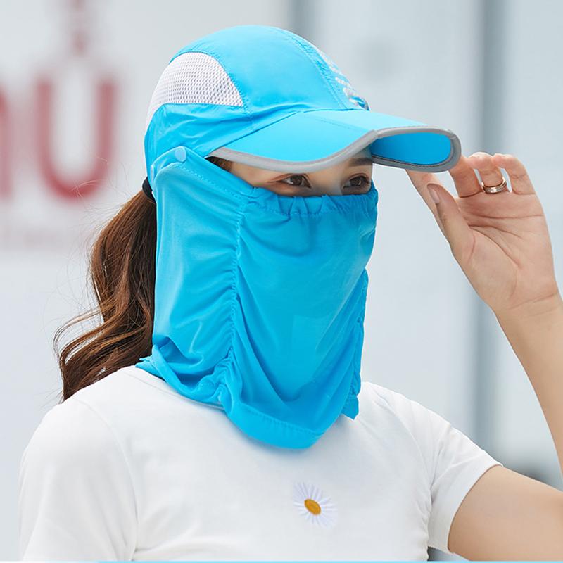 New Summer Quick Dry Cool Fold Baseball Cap Women Breathable Uv Protection Neck Cover Sun Hat Outdoor Men Hiking Visor Hats