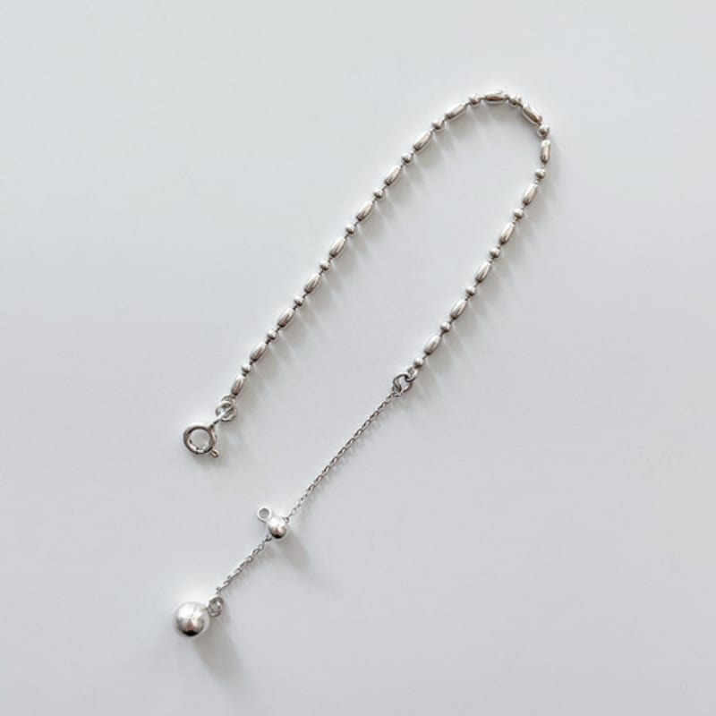 Melliv Silver Slide Ball Mix Egg Ball Chain Bracelet_mvb05