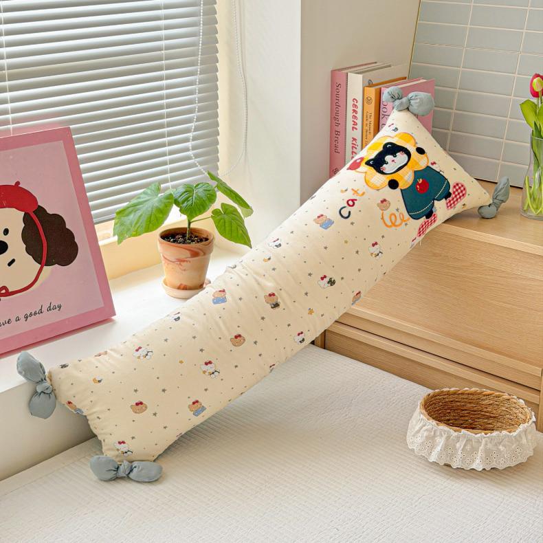 2026 Cotton Double-Layer Gauze Embroidered Throw Pillow