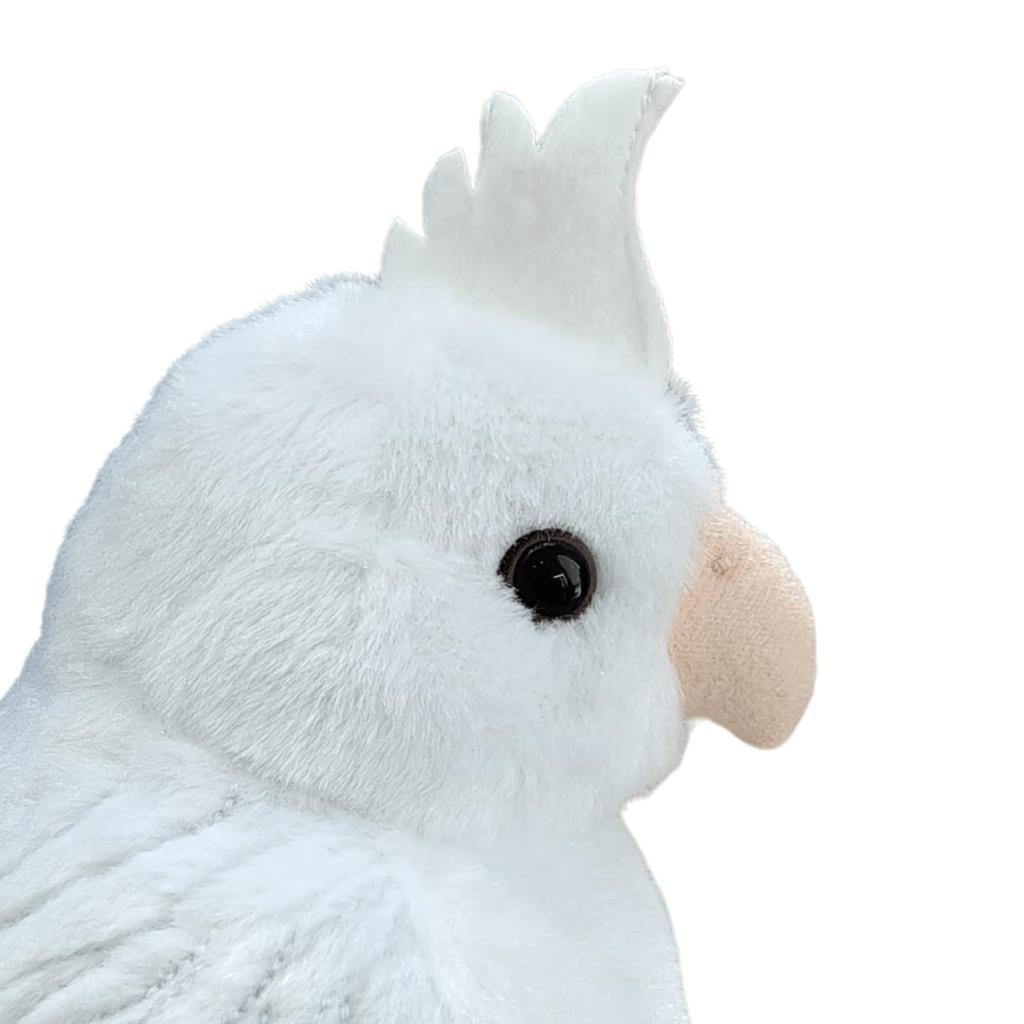 Lilizzhoumax Cockatiel Plush Toy, Realistic Bird, Very Soft, Girl's Toy, Kids Christmas Gift, Home Decor (White, 14cm Tall)