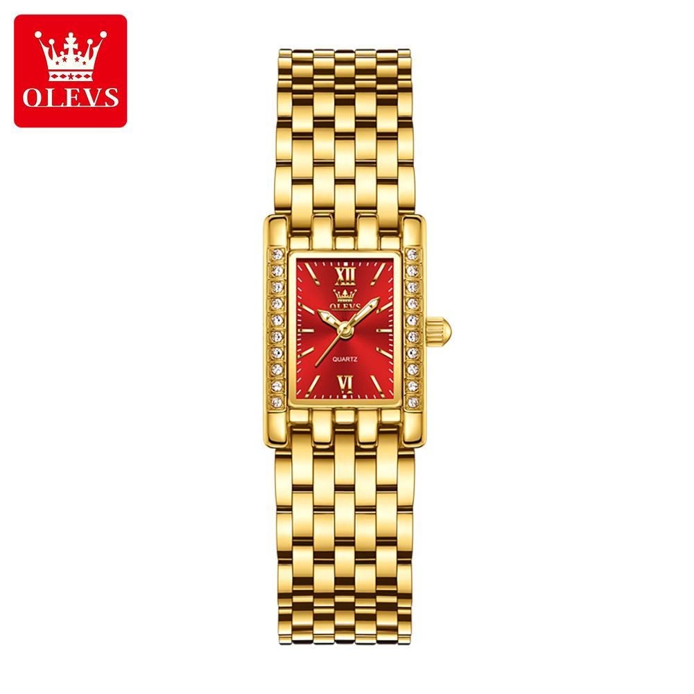 OLEVS 3700 Heißverkaufte Modelle Edelstahl Diamant Quadrat Mehrfarbig Elegante Frau Dame Quarz Uhr