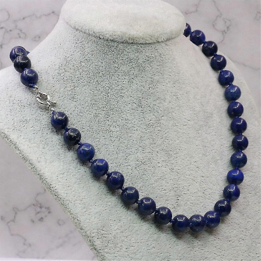 Natural Blue Lapis Lazuli Stone Round Beads Necklace