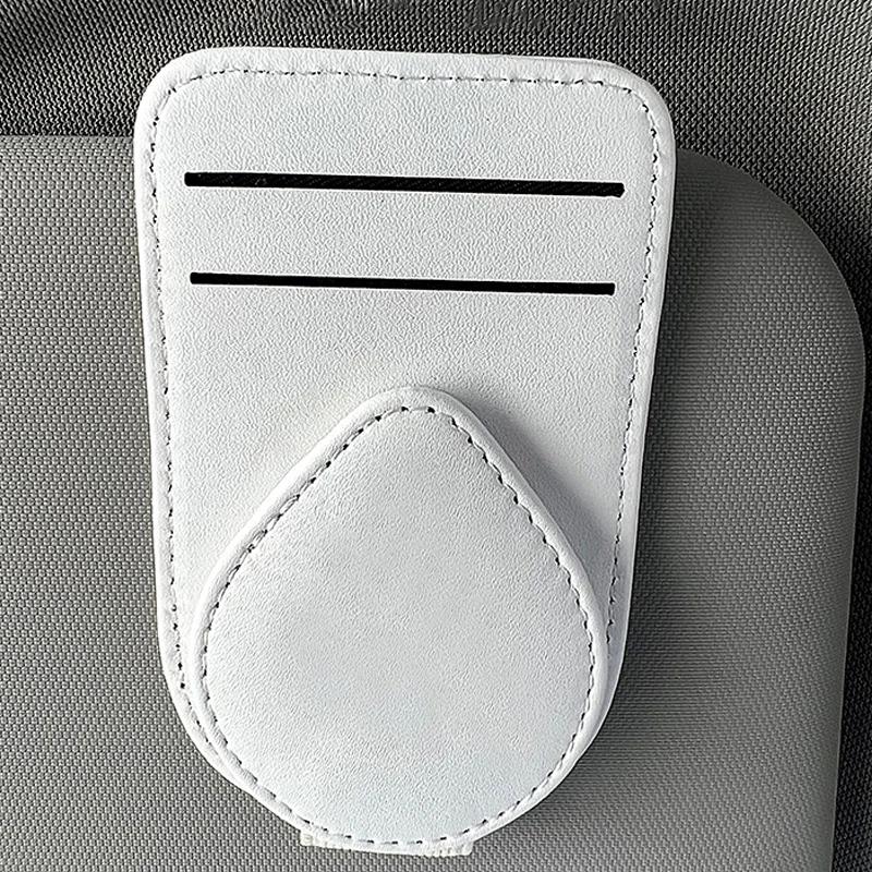 

Автомобильный солнцезащитный козырек, клипса для очков, держатель для карт и билетов из ПУ кожи, подставка, застежка, чехол, держатель для автомобильных солнцезащитных очков, аксессуары для интерьера автомобиля белый