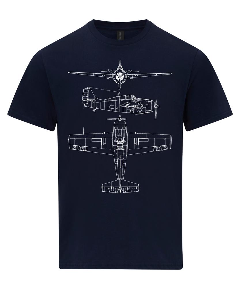 F4F Wilat TShirt Technical Drawing Blueprint Fighter USAF WW2 Shirt