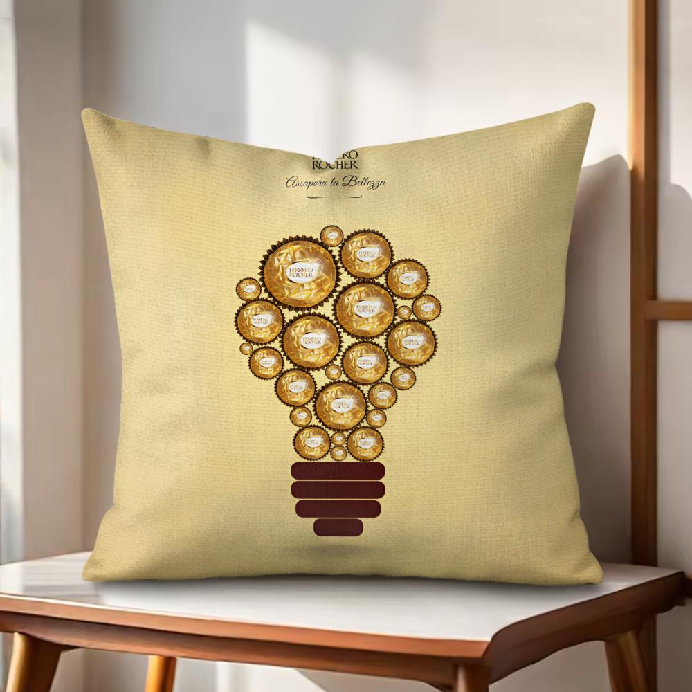 

Anime Sweet FFerrero Cushion Cover Natural Linen Organic Fabric DoubleSided Printing Couch Pillow Covers Home Decor 30x30cm