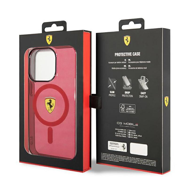 Ferrari Translucent Magsafe - Etui Iphone 14 Pro (Czerwony)