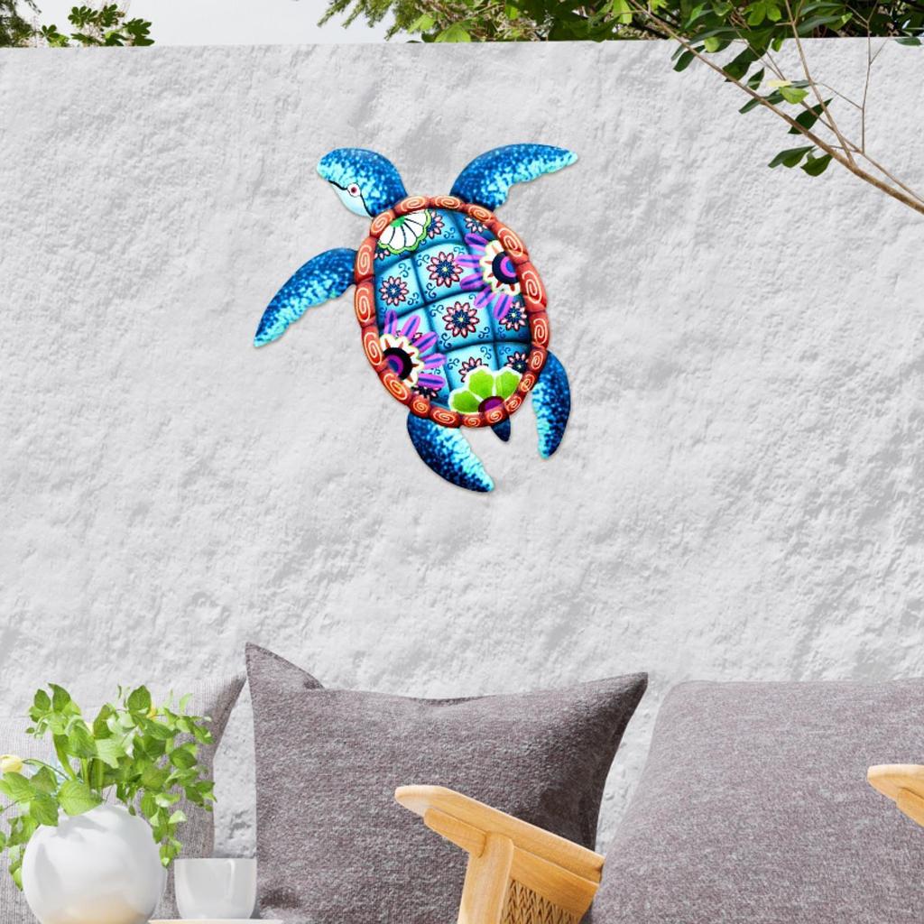 Eiserne Schildkröten-Wanddeko, Wandhänge-Dekor, Kreative Skulptur, Garten-Wohnzimmer-Dekoration,