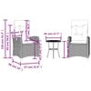 3 Piece Bistro Set with Cushions Grey Poly Rattan