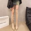 Fashion 2024 Autumn Women's Boots Knee High Chelsea Designer Shoes Sexy Elegant Moccasin Vintage Fashion Trend Large Size High Heels
