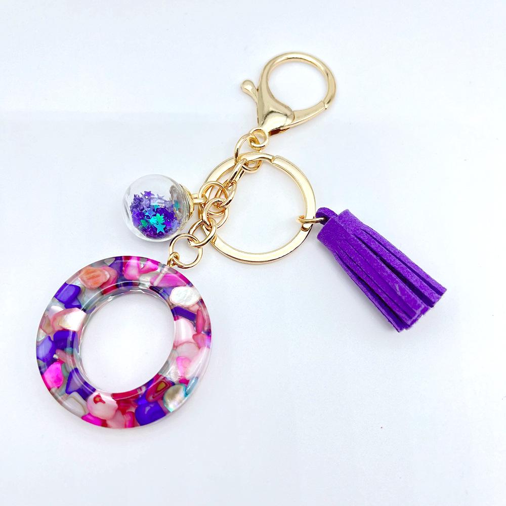 Breloc inițial englezesc de vânzare la cald european și american cu accesoriu cu ciucuri violet