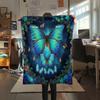 1 Stück 3D-Schmetterlingsdruck Flanelldecke, Hohe Qualität für alle Jahreszeiten, Heimdekoration, Wärme und Komfort, Perfekt für Weihnachtsgeschenke