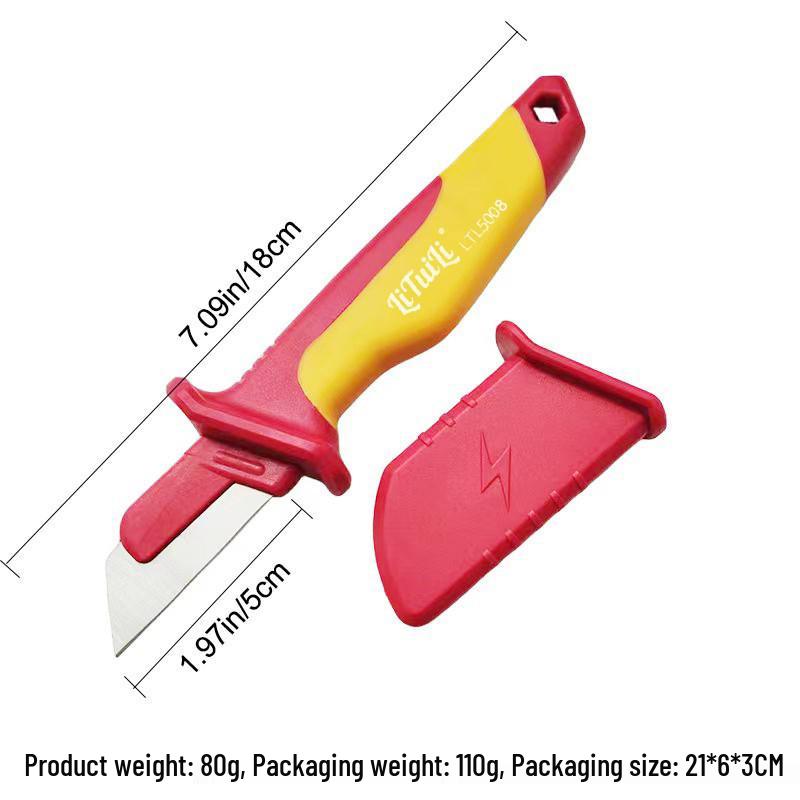 

LiTuiLi VDE Изолированный стриппер для проводов и набор ножей электрика с прямым и крючкообразным лезвиями