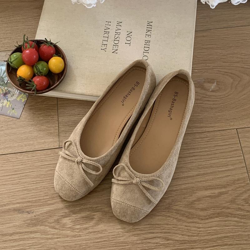 Fashion SUOJIALUN 2025 Spring New Women Flat Shoes Flat Shoes Round Toe Slip On Ladies Casual Loafer Shoes Flat Soft Sole Fashion Baller