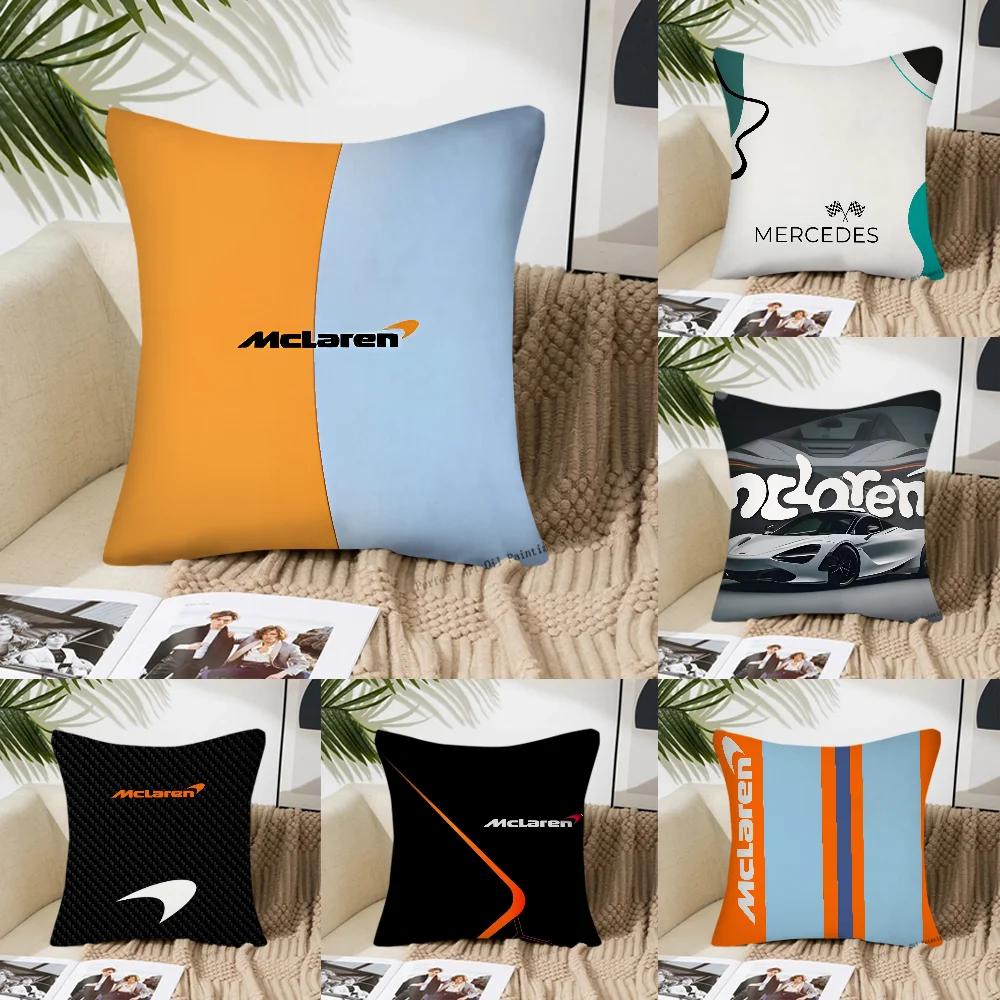 Fashion Brand Model M-Mclaren F1 Pillow Case Square Pillow Bedroom Sofa Leisure Comfort CushionLiving Room Home Decoration 40X40