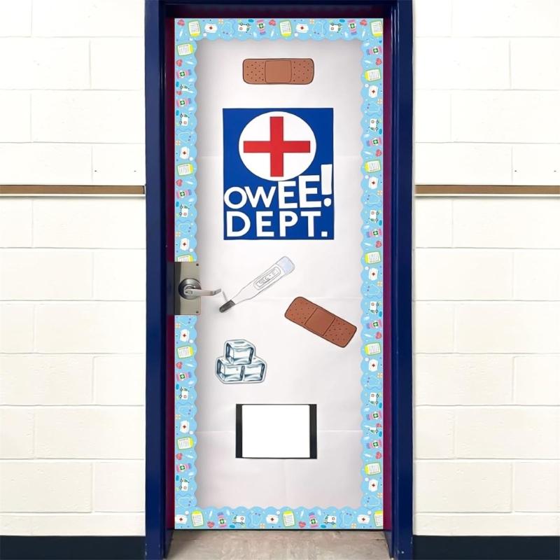 18m/59ft Nurse Day Border Sticker 70mm Wide Nurse Day Decorative Border Trim Wall Sticker for Hospital Celebration