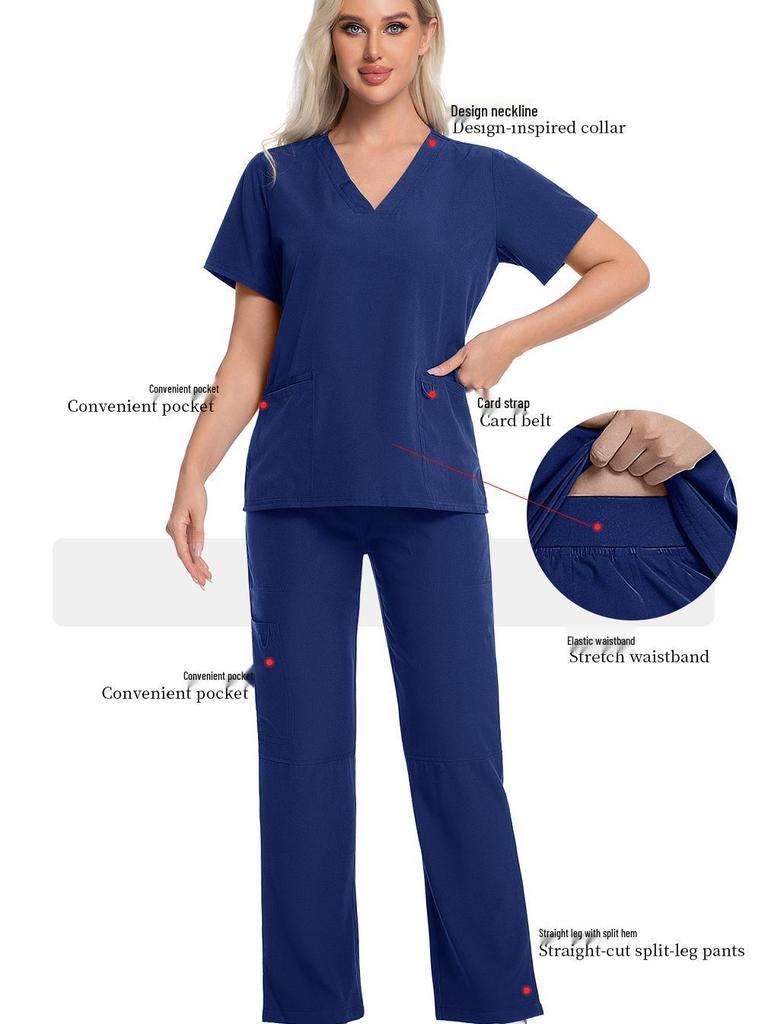 Short Sleeve Nurse Work Uniform Set for SPA & Salon 