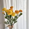 Flocking Lotus Velvet Silk Flower 3 Head Artificial Flower  Wedding Home Living Room Decoration
