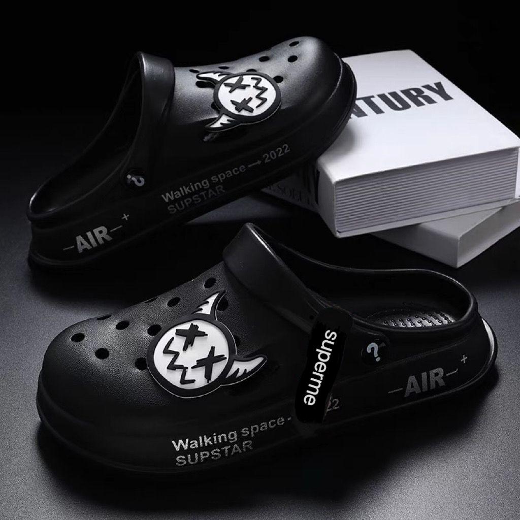 Hole Shoes Men's New Year Couple Platform Slippers Bag Head Sandals Non-slip Casual Soft-soled Beach Shoes Men