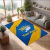 Leeds Rhinos Crystal Velvet Rug, Custom Name Text Personalized Non‑Slip Floor Mat for Home Decor Gift