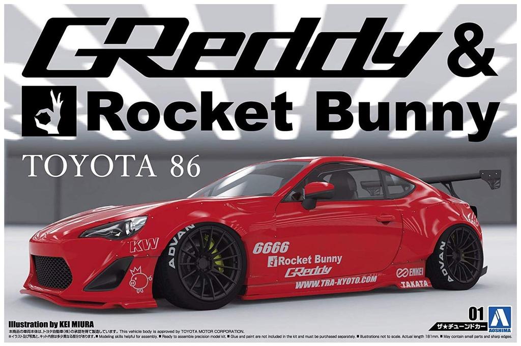 Aoshima Bunka Kyozai The Tuned Car ZN6 TOYOTA 86 BUNNY ENKEI Plastic Model 1/24 '12 GREDDY&ROCKET Ver.