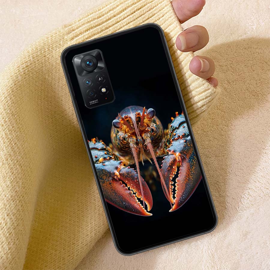 Live Lobster Phone Case For Redmi Note 13 14 15 Pro Plus 12 13C 12C 15C 9 10 10C 9T 9C 9A TPU Soft Cover Clear Cell Cases Shockp