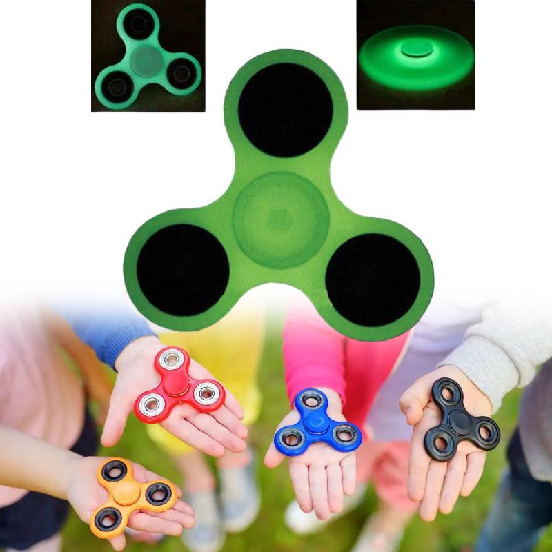 Green Spinner Triangle Children Glowing Decompression Toy Durable Gift