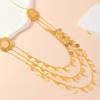 Multi-layer Coin Choker Necklace Gold Zinc Alloy Vintage Style Womens Daily Wear