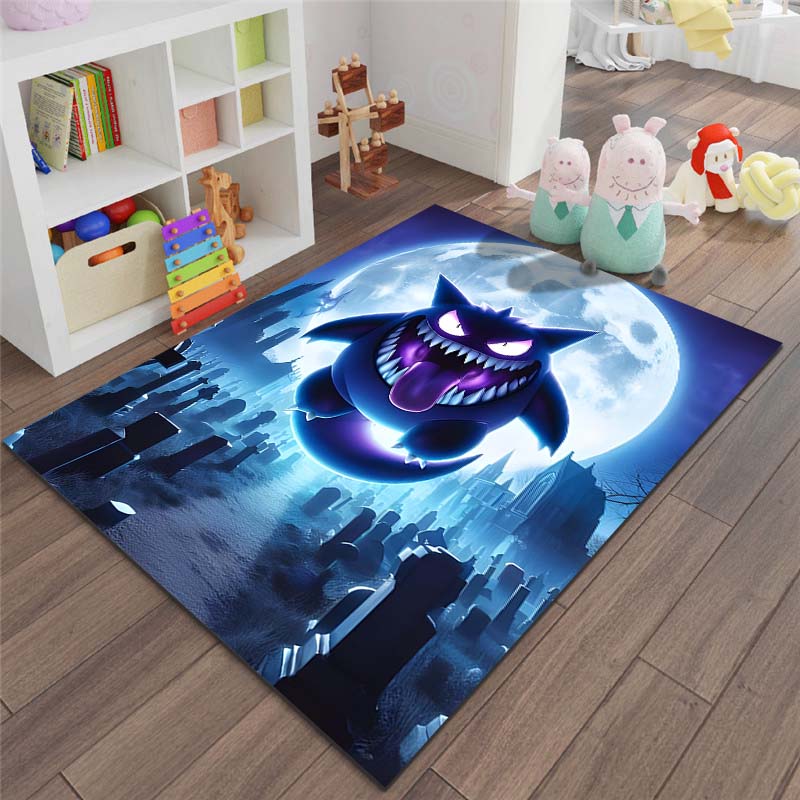 1ks Pokémon Gengar Potisk Kreslený Koberec Rohožka do Domu Obývacího Pokojíku Ložnice Pohovka Předsíň Dekorace Protiskluzová Podložka na Podlahu Kobereček do Dětského Koutku