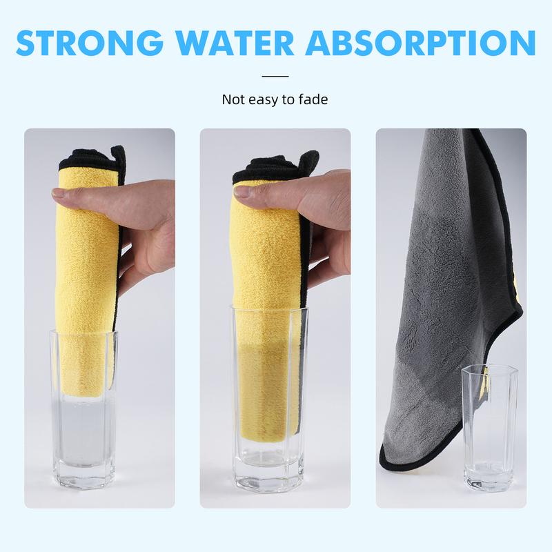 3pcs/set 30*40cm Microfiber Car Cleaning Towels Car Household Window Glass Quick Dry Car Wash Drying Cloth, Car Accessories