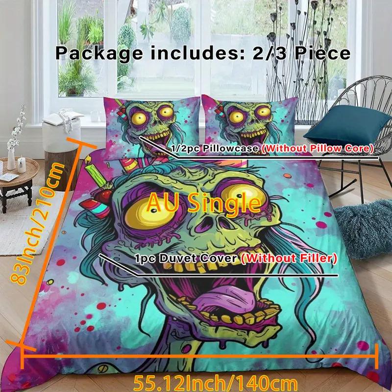 Halowen Comfortable Quilt Cover Set Halowen Theme Comfortable Beding Set Digital Print Plaid Patern Lovely Ghost Pumpkin One Comfortable Quilt Cover