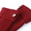 Cashmere Blend Women's Solid Color Knitted Socks with Nail Buckle Grip Edge for Winter Soft Warmth Stacking Ideal for Snow Boots