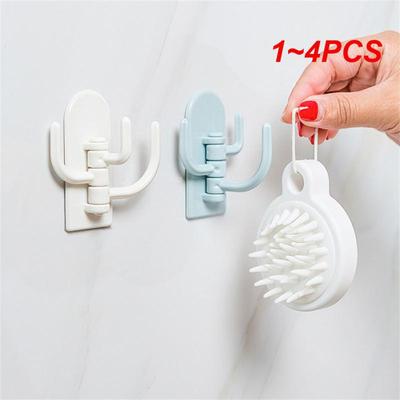 1~4 STÜCKE Drehbarer Klebehaken Multifunktionale Spurlos 3-Arm Kleiderstange Kreativer Heimaufbewahrungs-Organizer Zubehör Schlüsselhaken