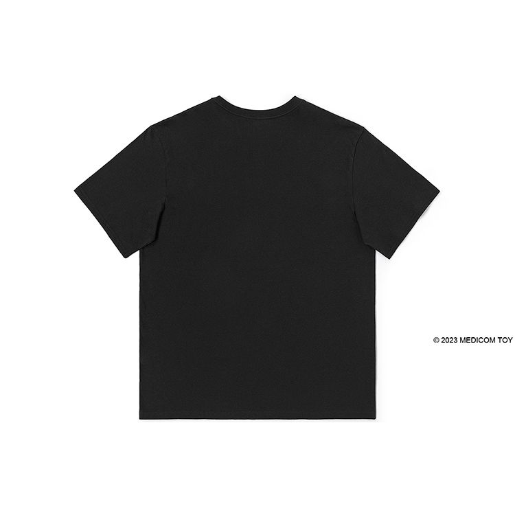 X BE@RBRICK Samarbete FW23 Bekväm Rund Hals Tryckt Flerfärgad Kortärmad T-shirt Herr T-shirts Svart LMT007013203492K11000