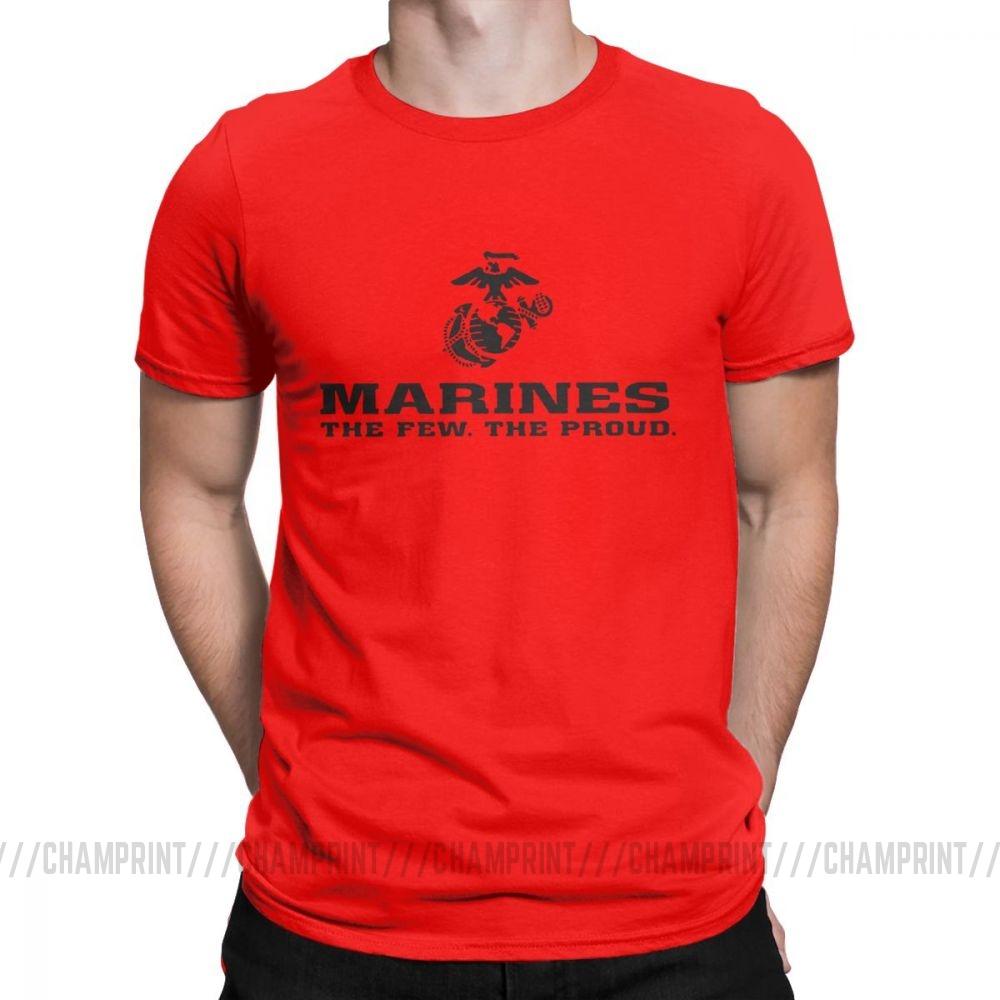 Marines Tops The Few The Proud USMC Tees Marine Corps Military MOS 0317 Men T Shirts Vintage Short Sleeve O Neck TShirts Cotton
