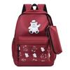 Schoolbag1011 Summer School Bag Backpack Shoulder Pencil Bag Three-piece Set Canvas Bag Large Capacity Travel and Leisure