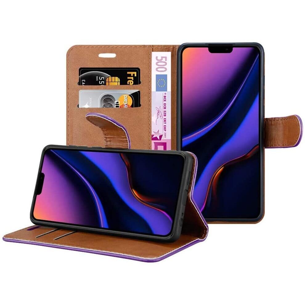 (Purple) For iPhone 11 Phone Wallet Book Leather Case