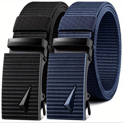 Men's Automatic Buckle Outdoor Canvas Belt, Jeans Belt