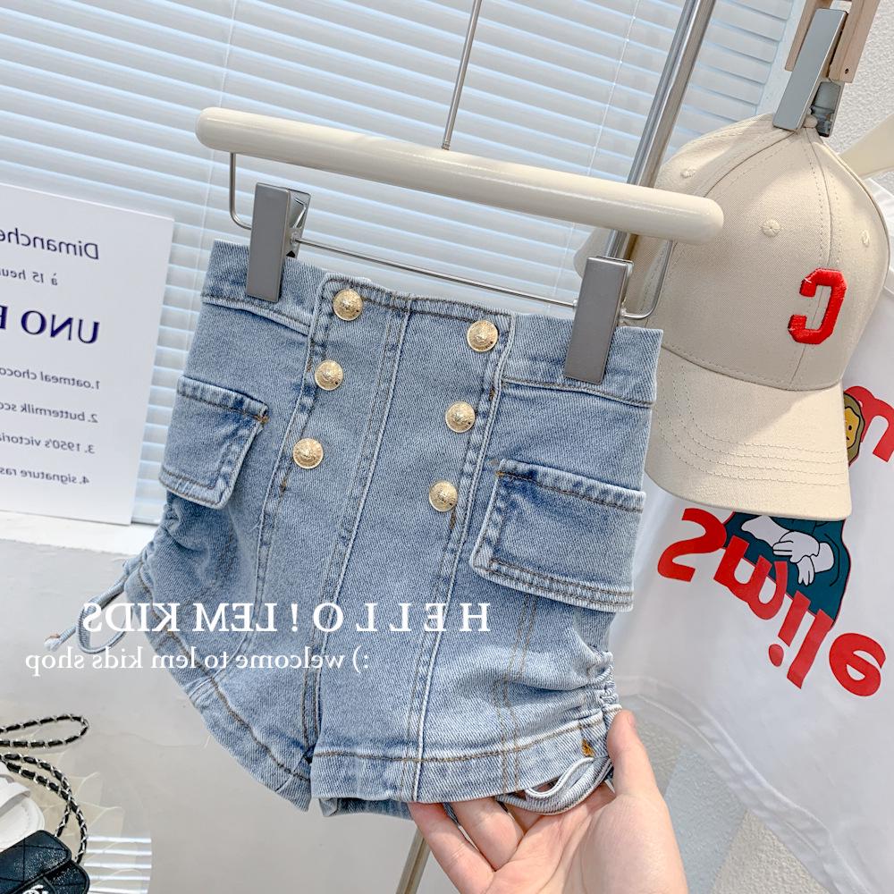 

Летние джинсовые шорты для девочек - 2022 Тонкий стиль Хот-пэнтс для детей 90cm джинсовый