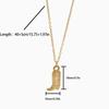 Lady Stainless Steel Gold Plated Trendy Western Cowboy Boots Link Chain Pendant Necklace Gift