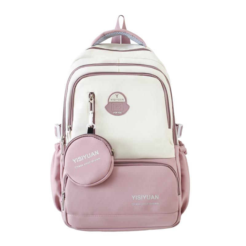 Lightweight Contrast Backpack Student Schoolbag Large Capacity Backpack