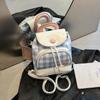 Cute Girl Student Bag New Contrasting Color Plaid Backpack High-end Texture Fashion Women's Bag