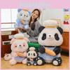 Adorable New Plush Panda Toy Soft And Cuddly Animal Gift For Kids In Black Pink And Blue