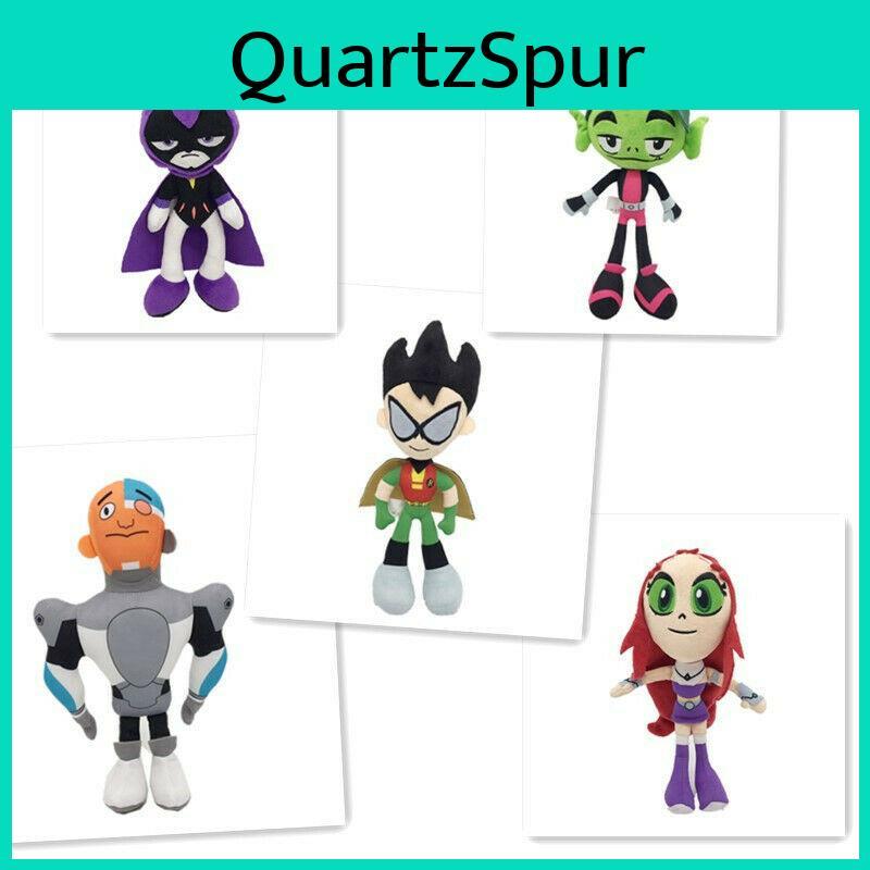 Colecție Adorabilă de Jucării de Pluș Teen Titans Go de 10 inch cu Robin Raven Cyborg