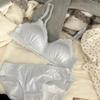 Set Reggiseno Sexy in Pizzo Adolescente Sezione Sottile Biancheria Intima Femminile Raso Pizzo Dolce Puro Desiderio Push-up Reggiseno a Triangolo Anti-Caduta