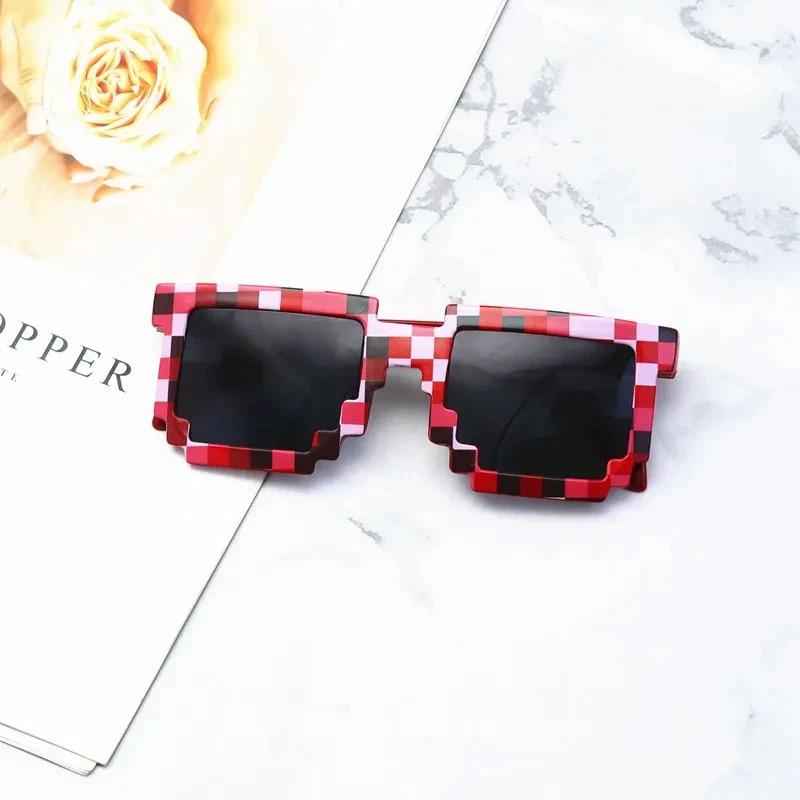 

Funny Kids Sunglasses Cosplay Action Game Toy Sun Glasses Square Glasses Pixel Mosaic Thug Life Eyewear Children s Gift